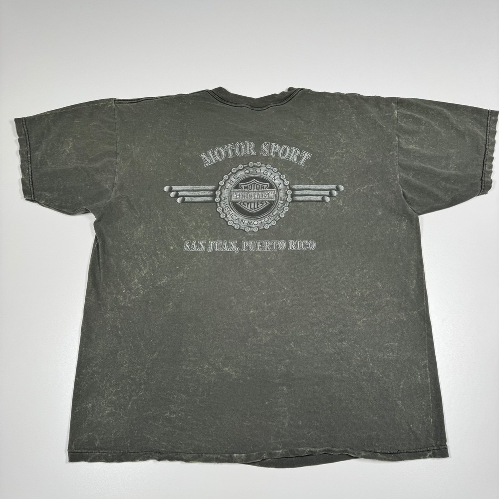 VTG 2002 HARLEY DAVIDSON Shirt Puerto Rico - Great American Roadtrip Green XXL - Picture 2 of 12